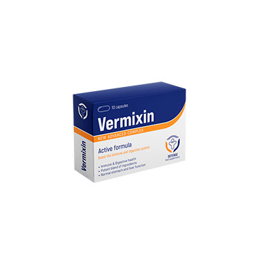Vermixin — kapslid (parasiidivastane tugi), tootepakend