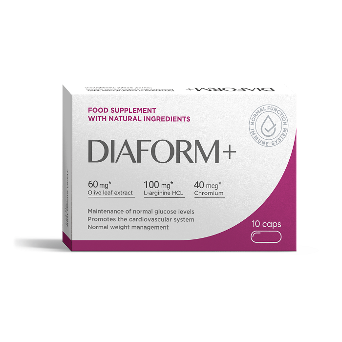 Diaform+ — kapslid (diabeedi tugi), tootepakend